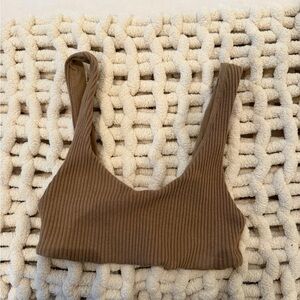 Zara Tan Ribbed Top